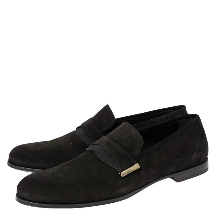 Pre Owned Jimmy Choo Black Suede Francis Loafers Size 44