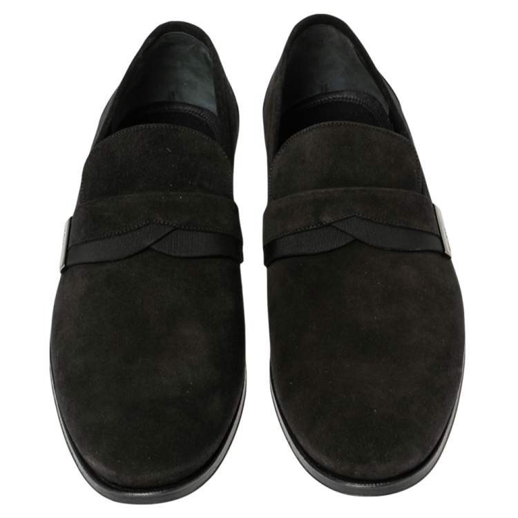 Pre Owned Jimmy Choo Black Suede Francis Loafers Size 44