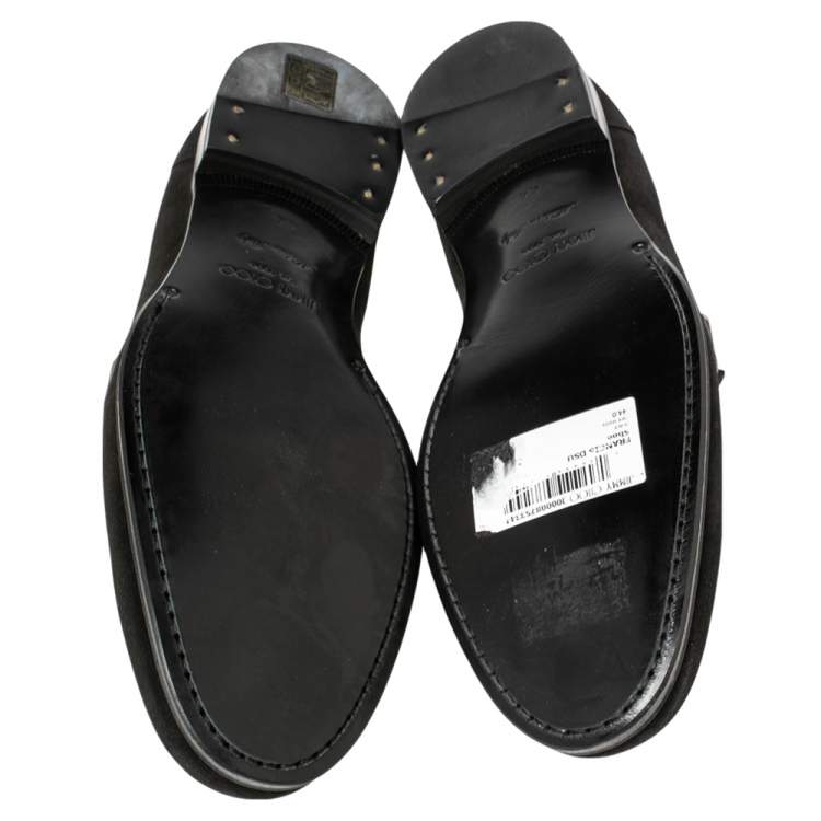 Pre Owned Jimmy Choo Black Suede Francis Loafers Size 44