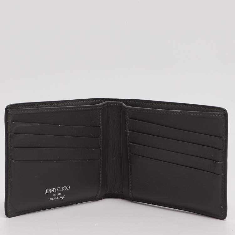 Pre Owned Jimmy Choo Brown Croc Embossed Leather Bifold Wallet