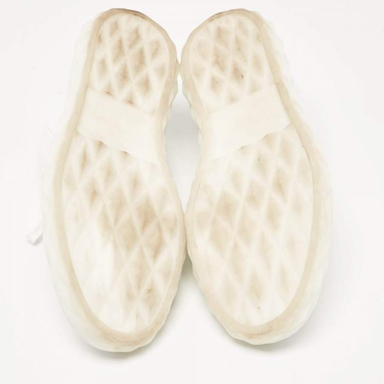 Pre Owned Jimmy Choo White Leather Diamond Sneakers Size 42
