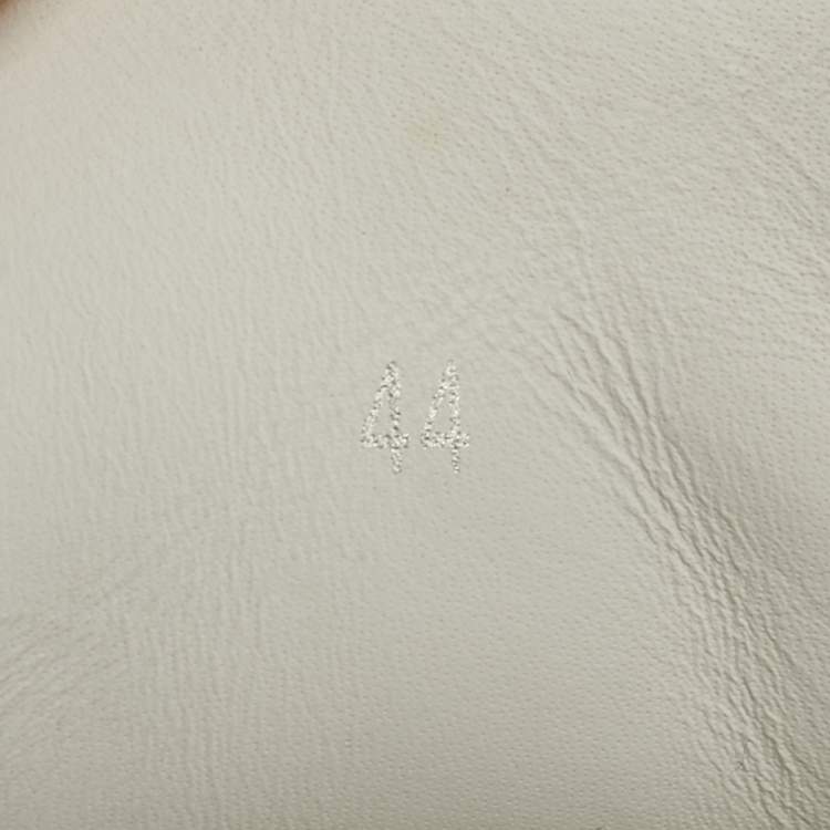 Pre Owned Jimmy Choo White Leather Diamond Low Top Sneakers Size 44