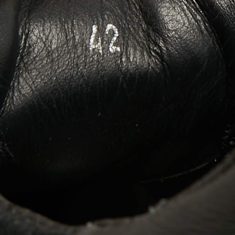 Pre Owned Jimmy Choo Raine Size 42 Black Leather and Mesh Lace Up Sneakers