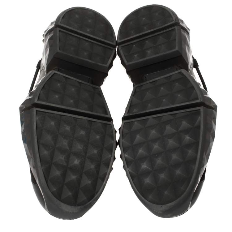 Pre Owned Jimmy Choo Black Leather/Suede and Mesh Diamond Trial Sneakers Size 43.5