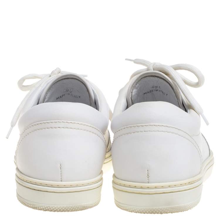 Pre Owned Jimmy Choo White Brogue Leather Brian Sneakers Size 40.5