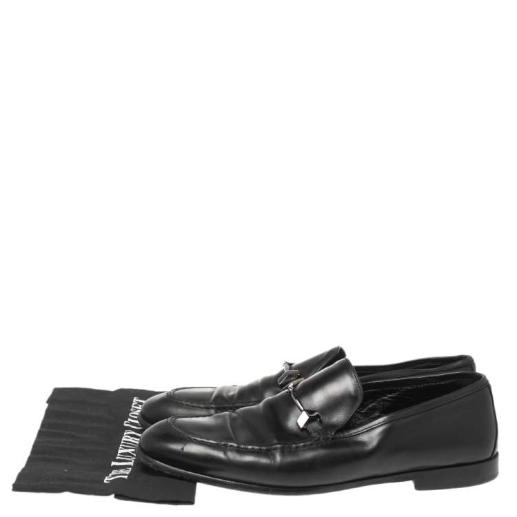 Pre Owned Jimmy Choo Black Leather Marti Loafers Size 43