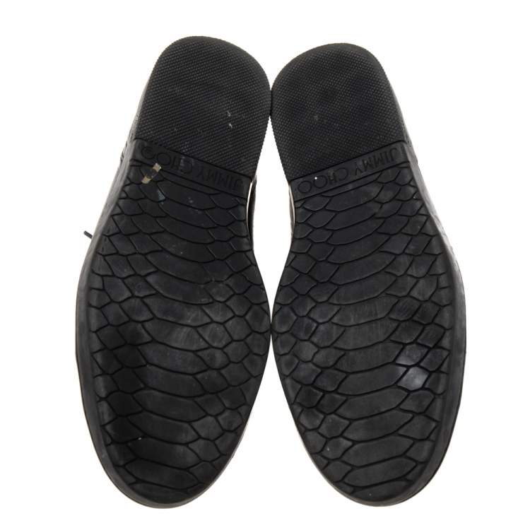 Pre Owned Jimmy Choo Black Leather Belgravia Sneakers Size 43.5