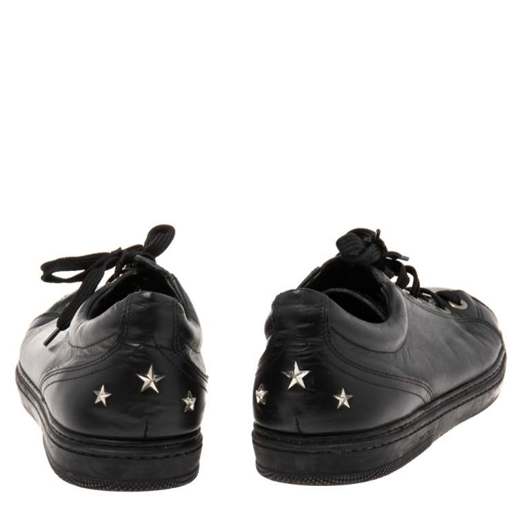 Pre Owned Jimmy Choo Black Leather Belgravia Sneakers Size 43.5