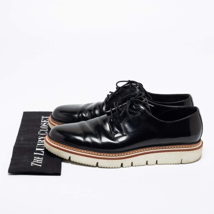Pre Owned Jimmy Choo Black Leather Lace Up Derby Size 43