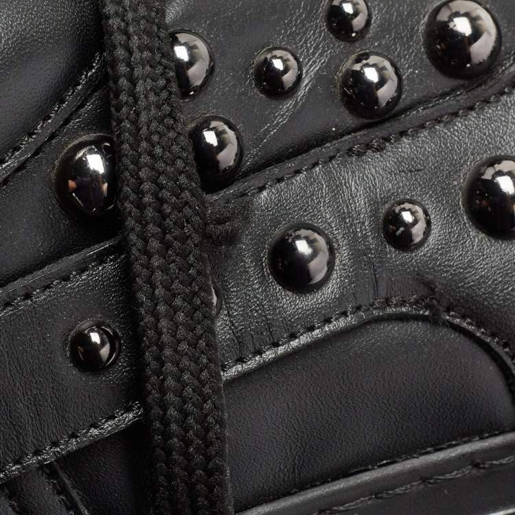 Pre Owned Jimmy Choo Black Studded Leather Roman Sneakers Size 43