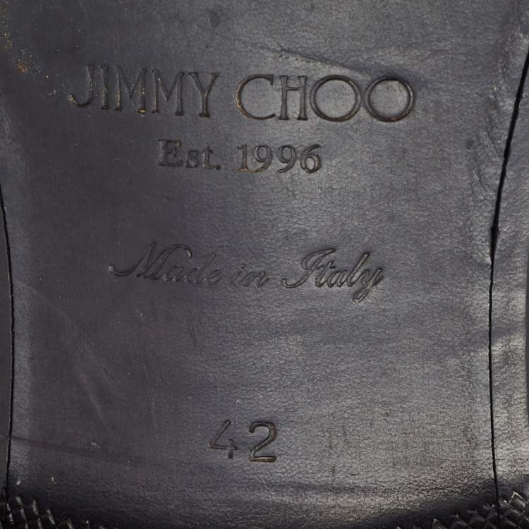 Pre Owned Jimmy Choo Black Suede and Leather Foxley Tassel Loafers Size 42