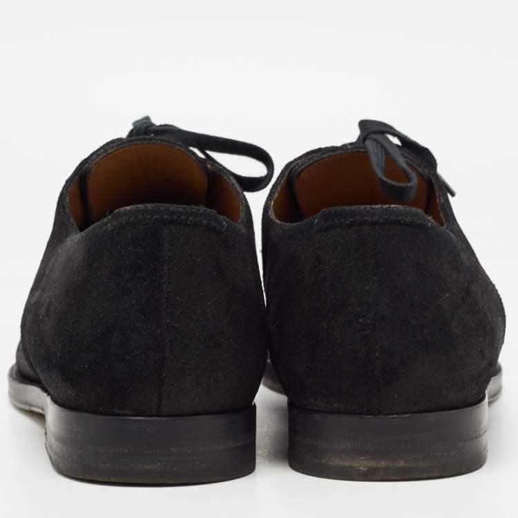 Pre Owned Jimmy Choo Black Suede Lace Up Oxfords Size 45