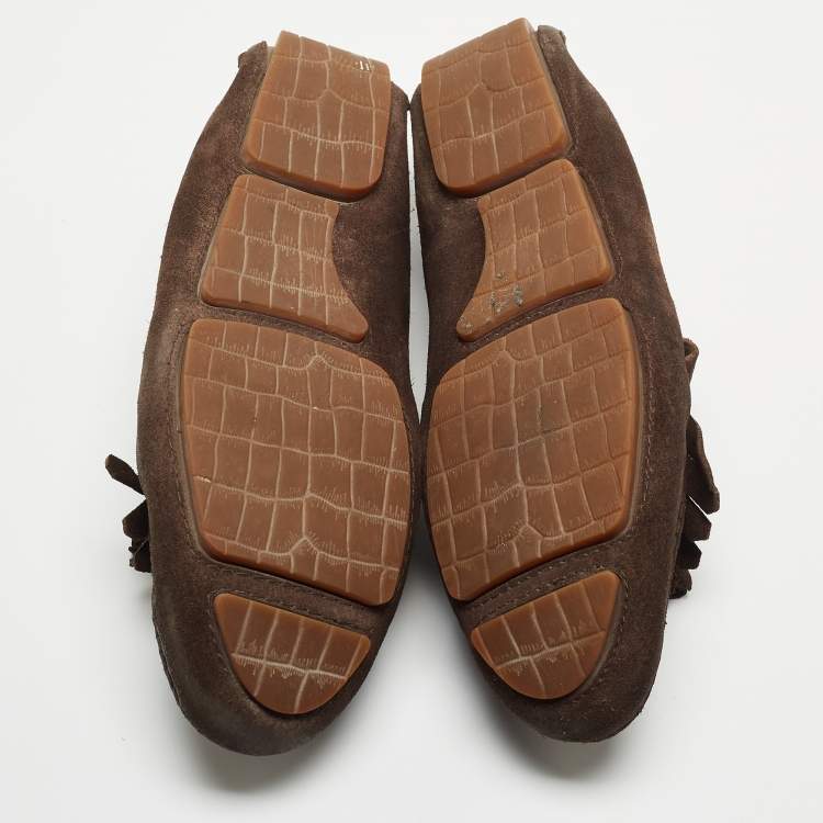 Pre Owned Jimmy Choo Brown Suede Eaton Loafers Size 44.5 