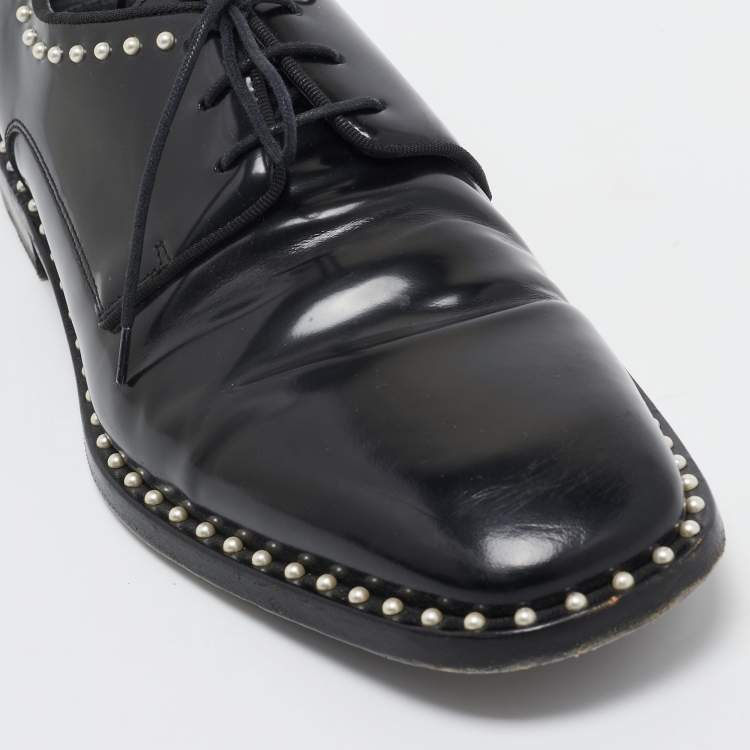 Pre Owned Jimmy Choo Black Leather Stefan Oxfords Size 42