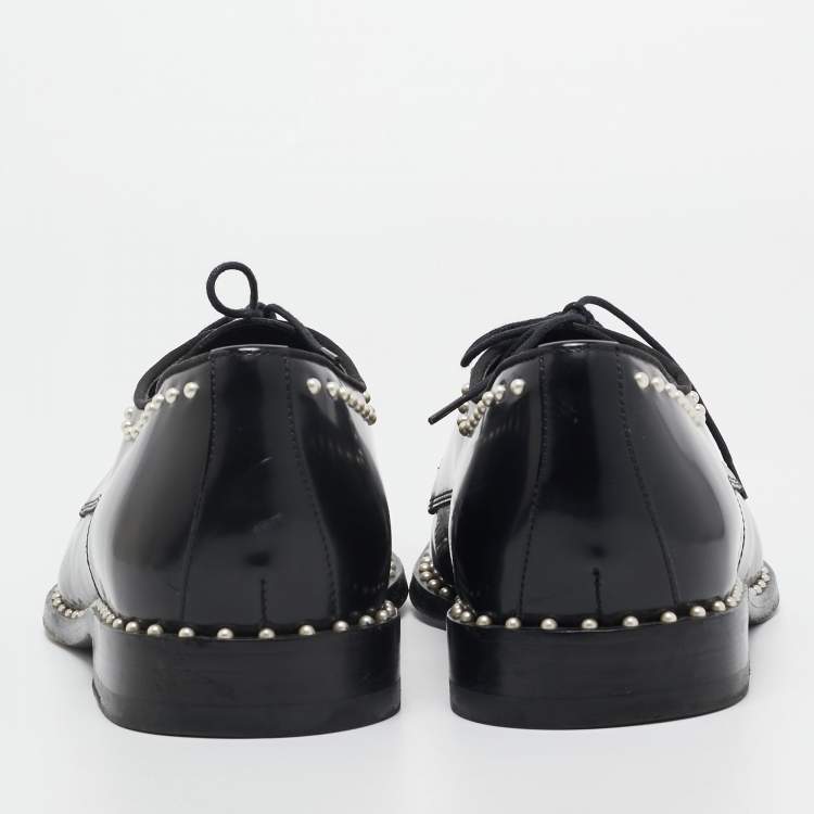 Pre Owned Jimmy Choo Black Leather Stefan Oxfords Size 42