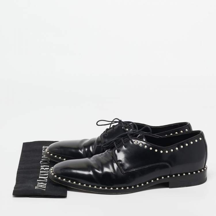 Pre Owned Jimmy Choo Black Leather Stefan Oxfords Size 42