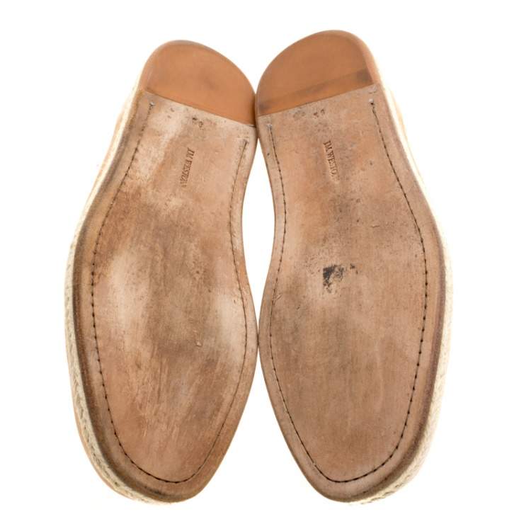 Pre Owned  J.M.Weston Two Tone Leather Espadrille Low Top Sneakers Size 42.5