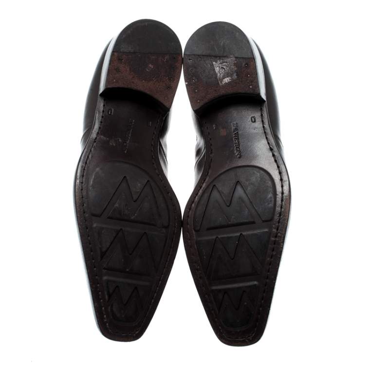 Pre Owned حذاء بوت جي.إم ويستون شلسي جلد بني داكن مقاس 42