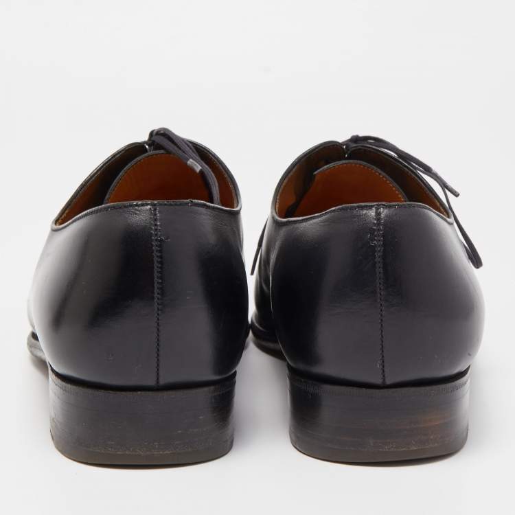 Pre Owned J.M. Weston Black Leather Lace Up Oxford Size 44