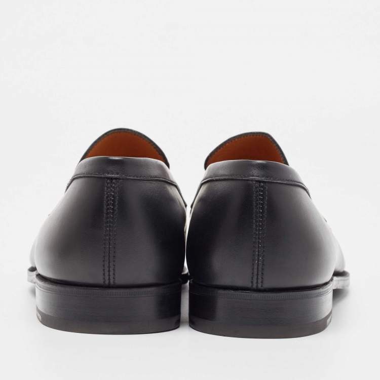 مملوكة مسبقًا JM Weston Dark Blue Leather Penny Loafers Size 41