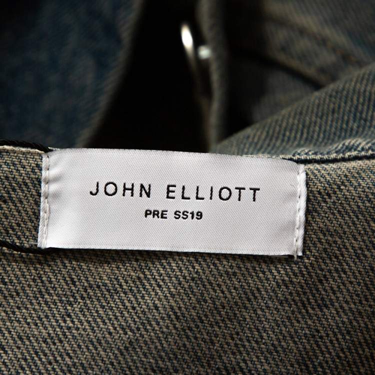 Pre Owned John Elliott Blue Rustic Distressed Denim Terrain Jacket XL
