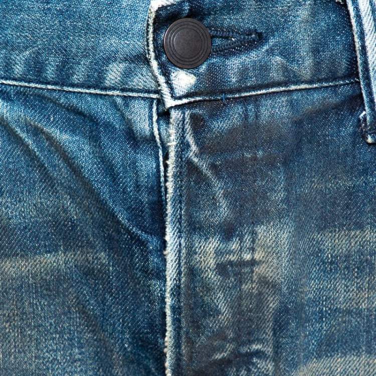 Pre Owned John Elliott Blue Distressed Denim Cast 2 Wharf Jeans M