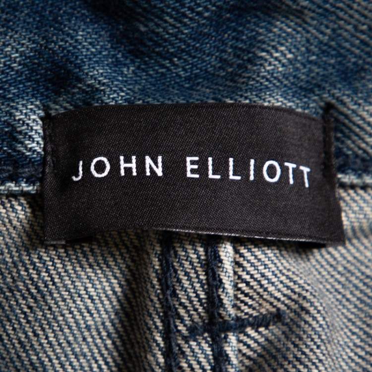 Pre Owned John Elliott Blue Distressed Denim Cast 2 Wharf Jeans M