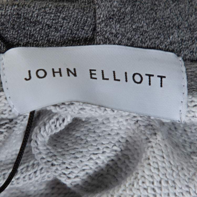 Pre Owned John Elliott Dark Grey Marl Cotton Hooded Villain Sweatshirt L