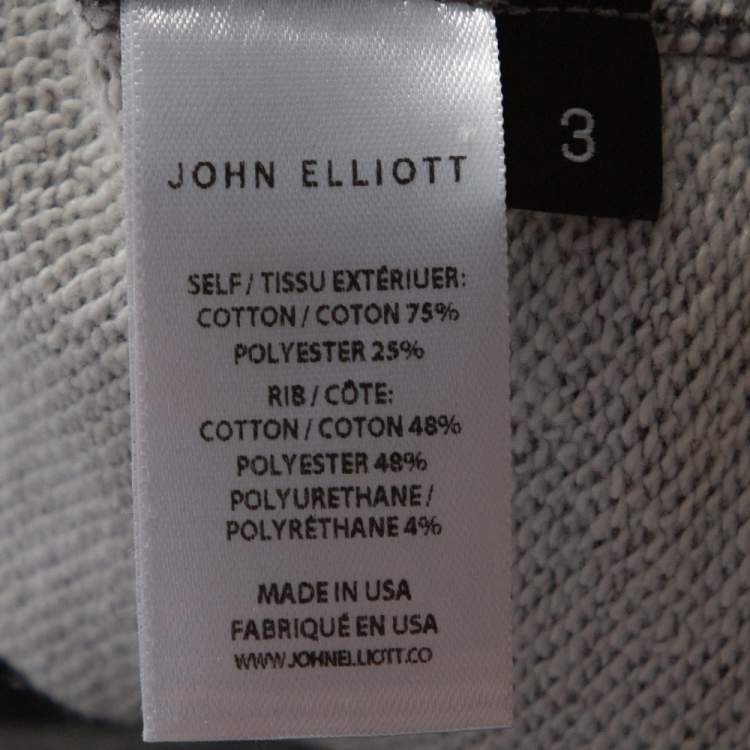 Pre Owned John Elliott Dark Grey Marl Cotton Hooded Villain Sweatshirt L