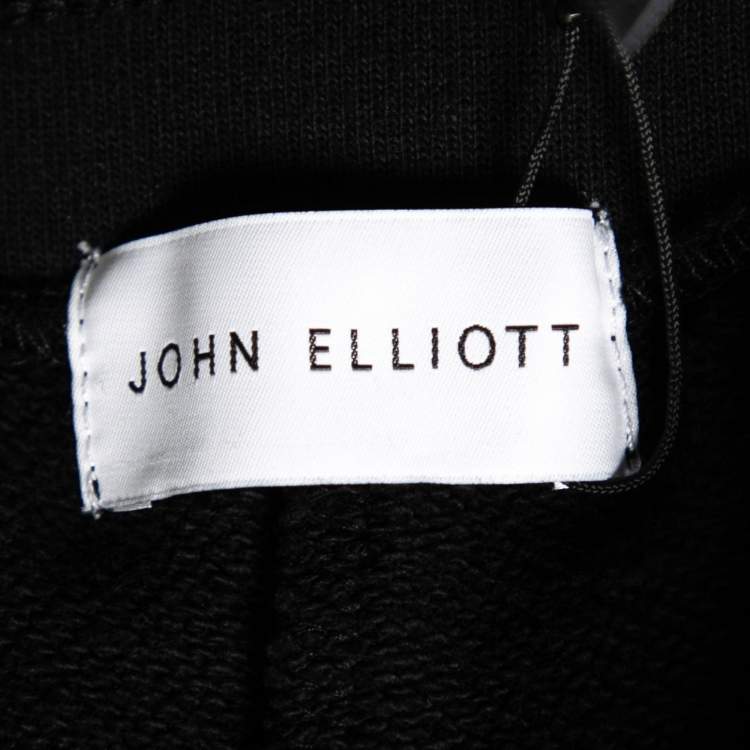 Pre Owned John Elliott Black Cotton Drawstring Waist Detail Shorts M