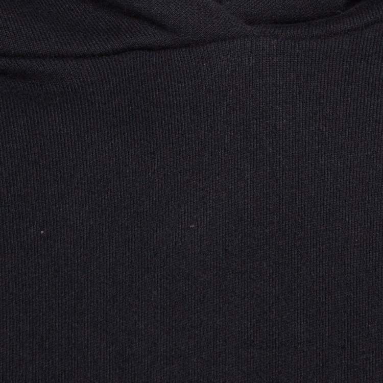 Pre Owned John Elliott Black Cotton Side Zip Detail Hooded Villain Sweatshirt L