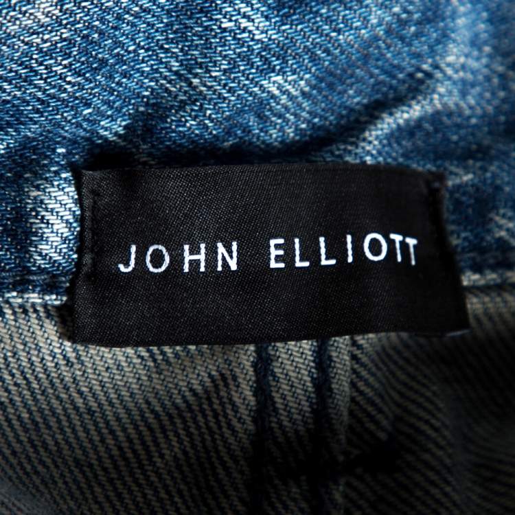 Pre Owned John Elliott Blue Distressed Denim The Cast 2 Slim Fit Jeans M