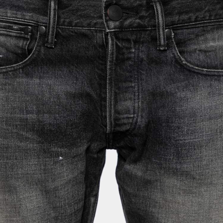 Pre Owned John Elliott Grey Denim Frayed Hem Detail Shorts M