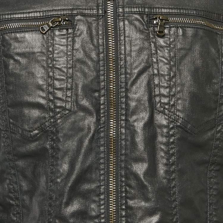 Pre Owned John Varvatos Black Denim Zip-Up Jacket M