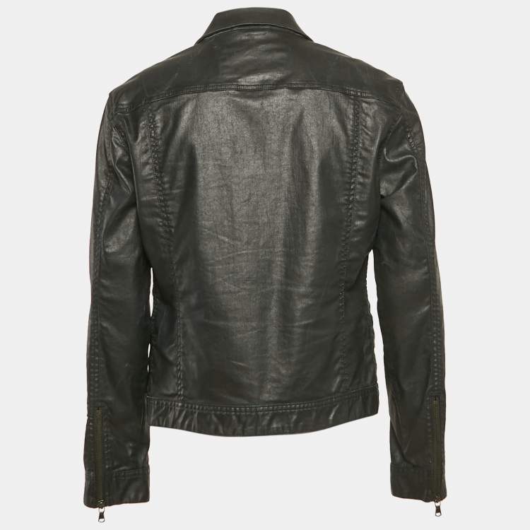 Pre Owned John Varvatos Black Denim Zip-Up Jacket M