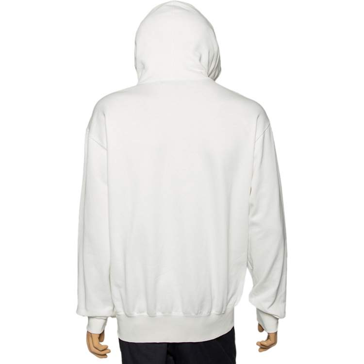 Pre Owned Johnlawrencesullivan White Cotton Zip Detail Hoodie L
