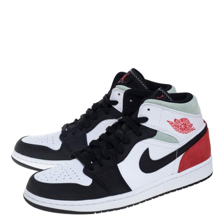 Pre Owned Nike Jordan 1 Mid Union Red Sneakers Size 43