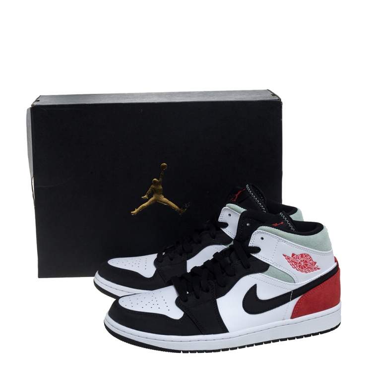 Pre Owned Nike Jordan 1 Mid Union Red Sneakers Size 43