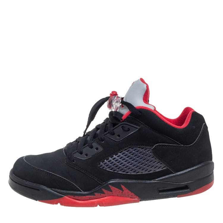 Pre Owned Jordan Black Nubuck Retro  Lace Up Sneakers Size 42.5