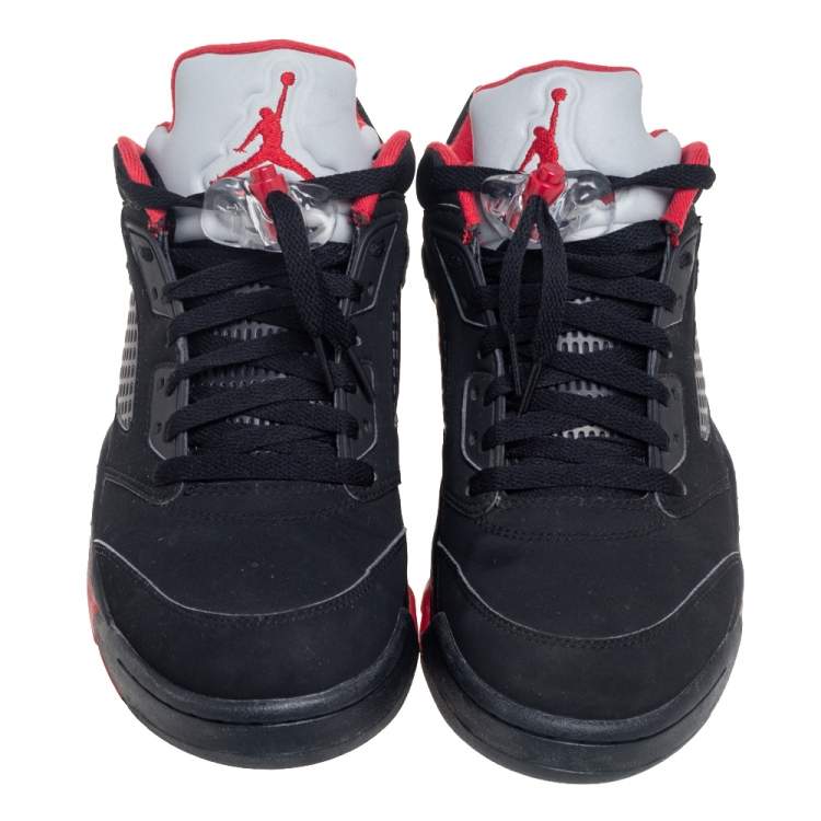 Pre Owned Jordan Black Nubuck Retro  Lace Up Sneakers Size 42.5