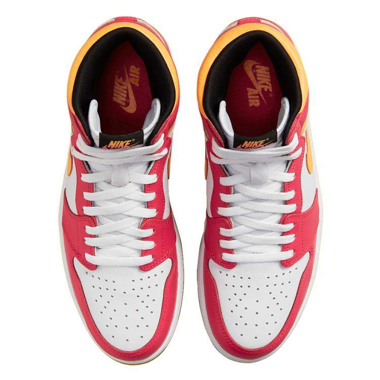 Pre Owned Jordan 1 Retro High OG Light Fusion Red Sneakers Size US 8.5 (EU 42)