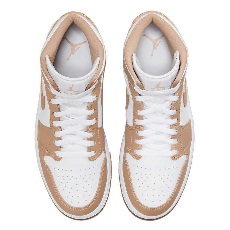 Pre Owned Jordan Jordan 1 Mid Tan Gum Sneakers Size US 8.5 (EU 42)