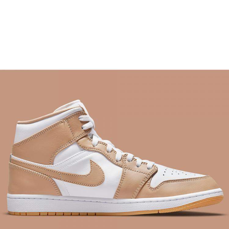 Pre Owned Jordan Jordan 1 Mid Tan Gum Sneakers Size US 8.5 (EU 42)