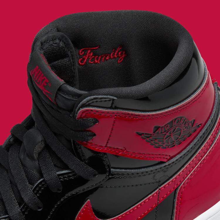 Pre Owned Jordan 1 High Patent Bred Sneakers Size US 7 (EU 40)