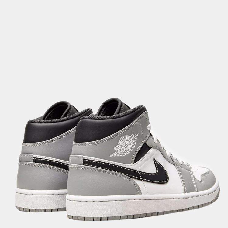 Pre Owned Jordan 1 Mid Light Smoke Grey Anthracite Sneakers Size US 9.5 (EU 43)