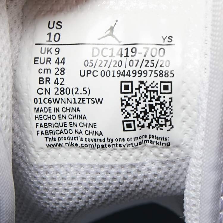 Pre Owned Air Jordan 1 Mid SE Tricolor Leather High Top Sneakers Size 44