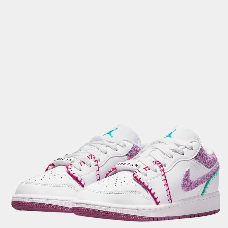 Pre Owned Jordan 1 Low White Light Bordeaux Sneakers Size US 7 (EU 40)