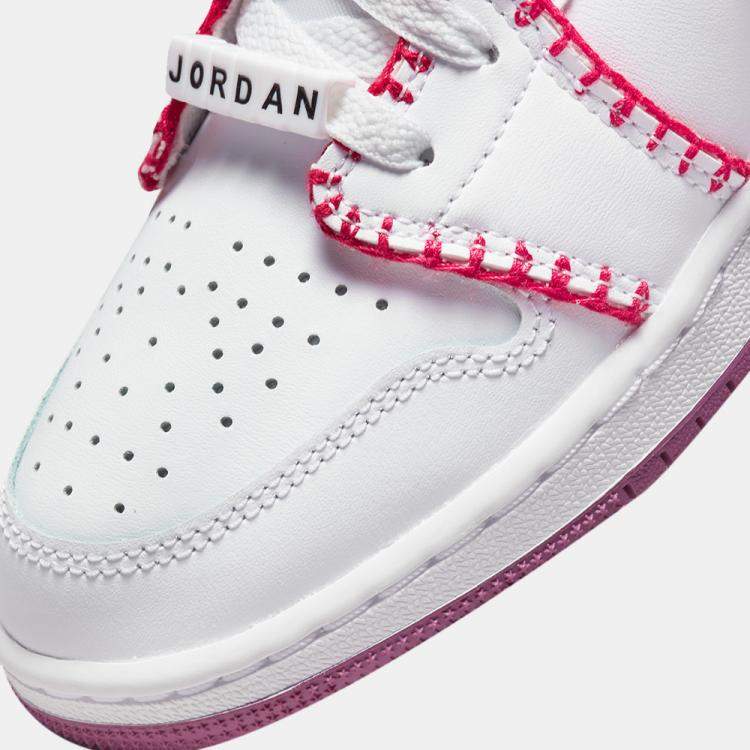 Pre Owned Jordan 1 Low White Light Bordeaux Sneakers Size US 7 (EU 40)
