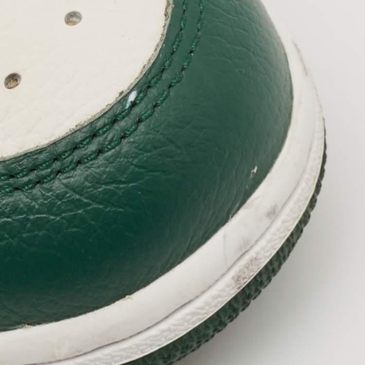 Pre Owned Air Jordan Green/White Leather jordan 1 Retro Gorge Green Sneakers Size 44.5