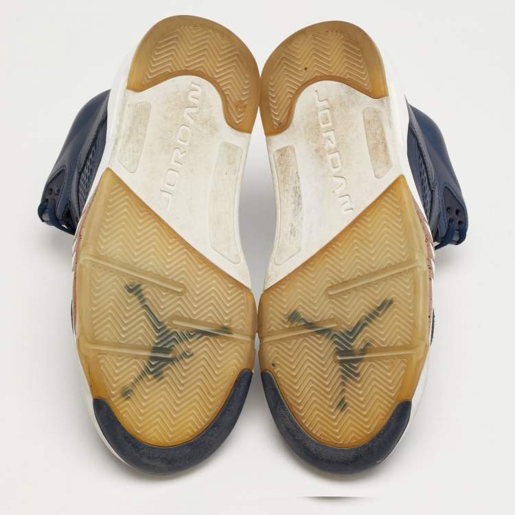 مملوكة مسبقًا Jordan 5 Retro Size 43 Blue/Bronze Leather High Top Sneakers